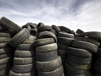 Piles of old, used tires